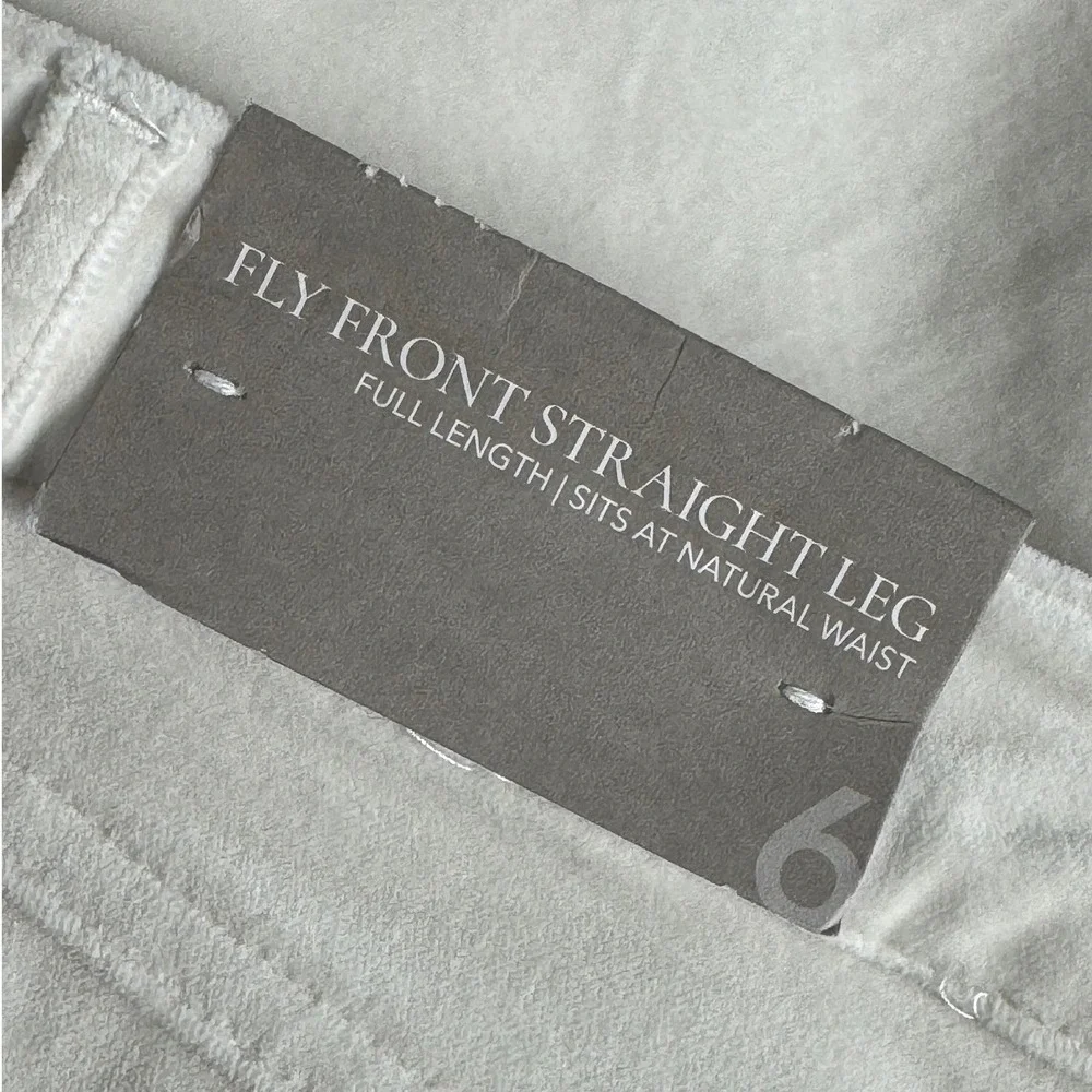 NWT Soft Surroundings Blakely Velveteen Straight Leg Pants Ivory Pearl Size‎ 6